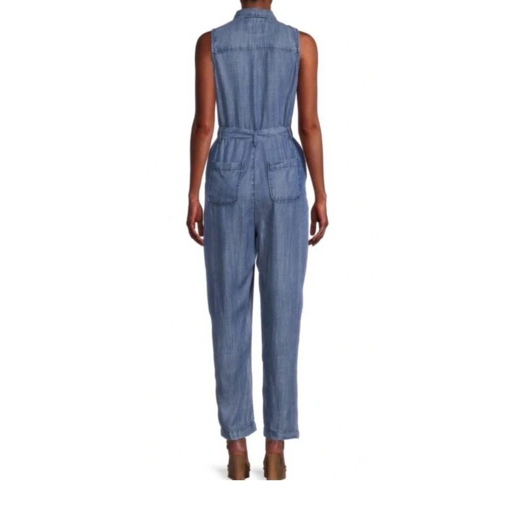 Velvet Heart Tait Malibu Zip Up Jumpsuit NWT Sz S Blue Tencel Sleeveless Utility - Picture 5 of 6